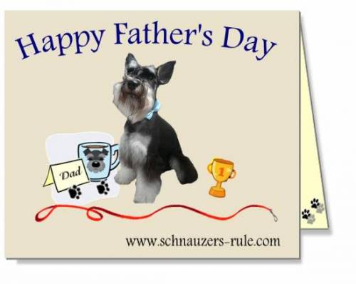 Father's Day Card Union Jack Bow Tie to or from SCHNAUZER Dog Breed lover 