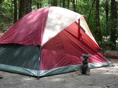 Milka outside our tent house