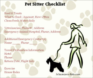 Pet Sitter Checklist Template from www.schnauzers-rule.com