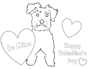 Schnauzer puppy Valentine coloring pages