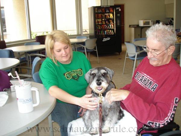 Therapy dog Harley at Tehab